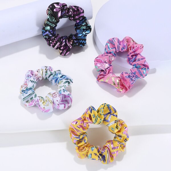 

4pcs Minimalist Scrunchie, Multicolor