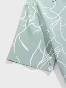 Manfinity VCAY Áo sơ mi Nam Nút phía trước Đồ họa Tất cả trên in Kỳ nghỉ - Màu xanh Bạc hà - Xem 4