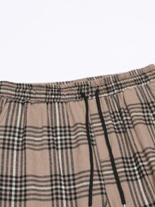 Manfinity Homme Men Plaid Drawstring Waist Joggers - Multicolor - View 4