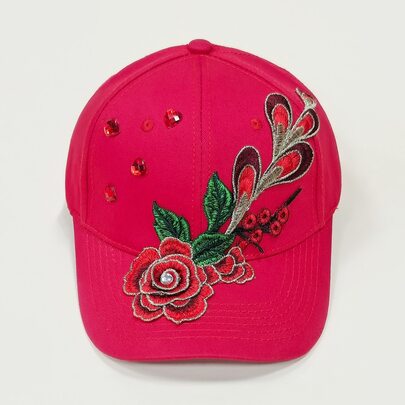 Flower Embroidered Baseball Cap