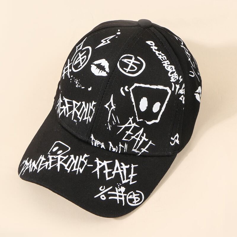 

Guys Letter Graphic Baseball Cap, Black