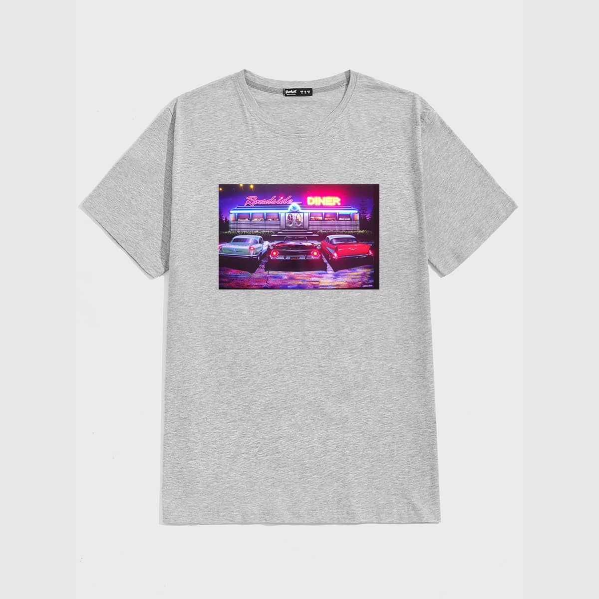 

Guys Car Print Tee, Light grey