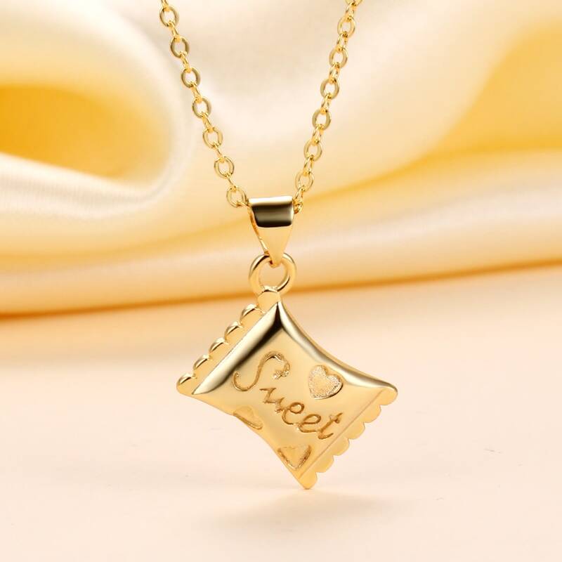 

Letter Graphic Pendant Necklace, Gold