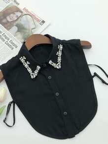 1 Vòng Tay Thủy Tinh Đính Kim Cương Giả & Voan Giả Cổ Màu Đen Trắng Dành Cho Nữ - màu đen - Xem 1