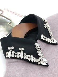 1 Vòng Tay Thủy Tinh Đính Kim Cương Giả & Voan Giả Cổ Màu Đen Trắng Dành Cho Nữ - màu đen - Xem 2