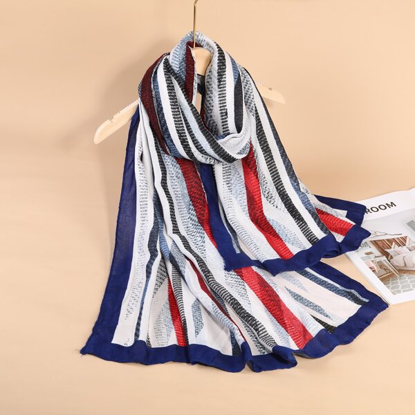 

Striped Pattern Scarf, Multicolor