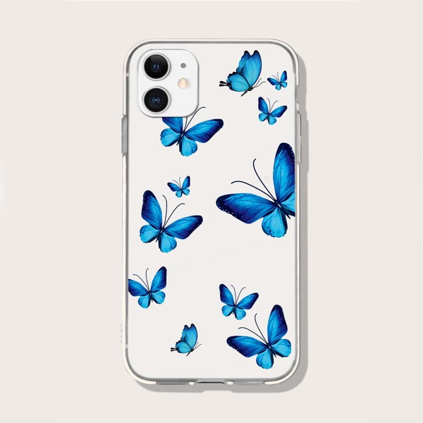 

Butterfly Pattern Phone Case, Blue