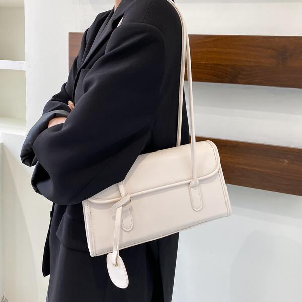 

Minimalist Flap Square Bag, White