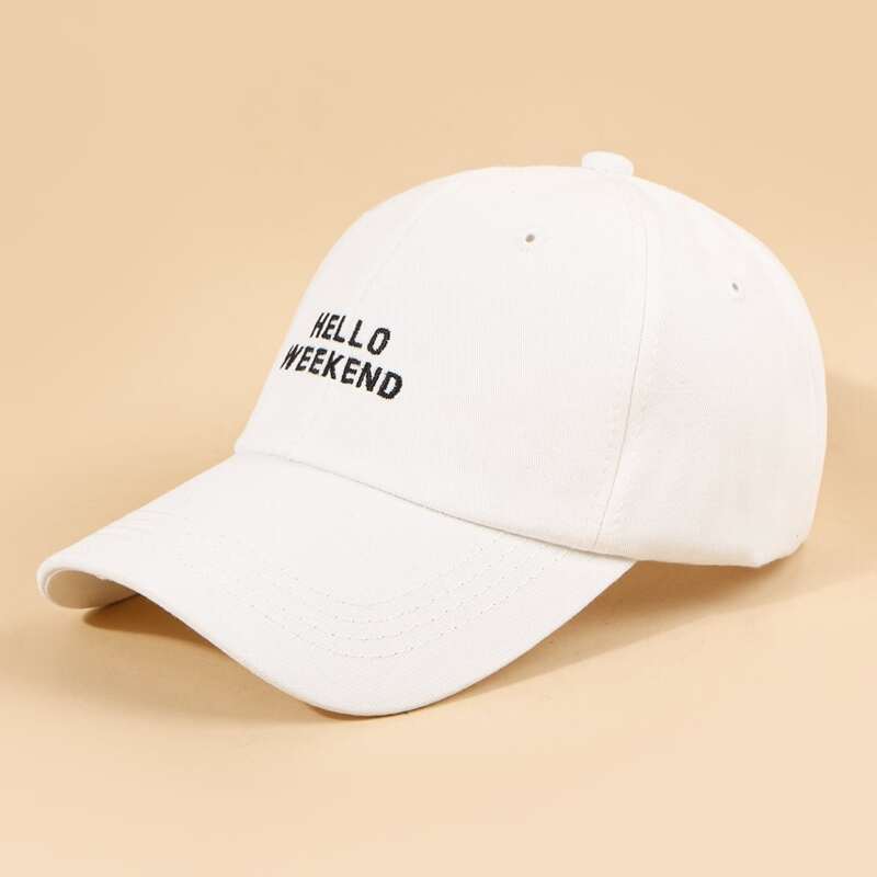 

Guys Slogan Graphic Embroidery Baseball Cap, White