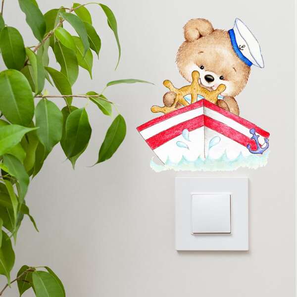 

Cartoon Bear Wall Sticker, Multicolor