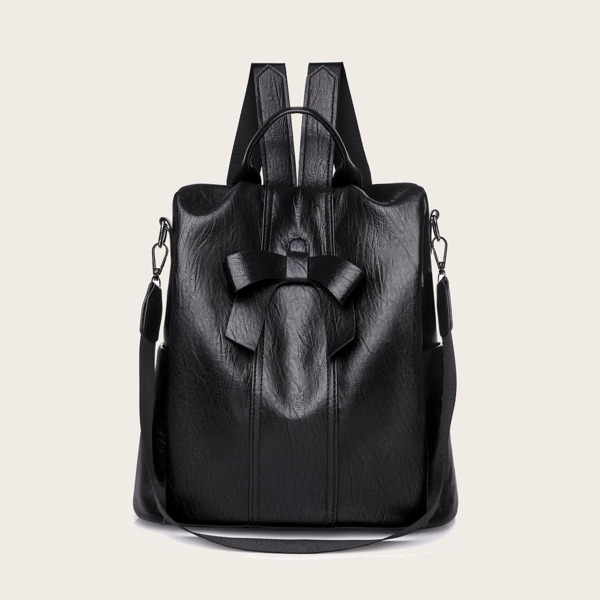 

Girls Anti-theft Bow Decor Backpack, Black
