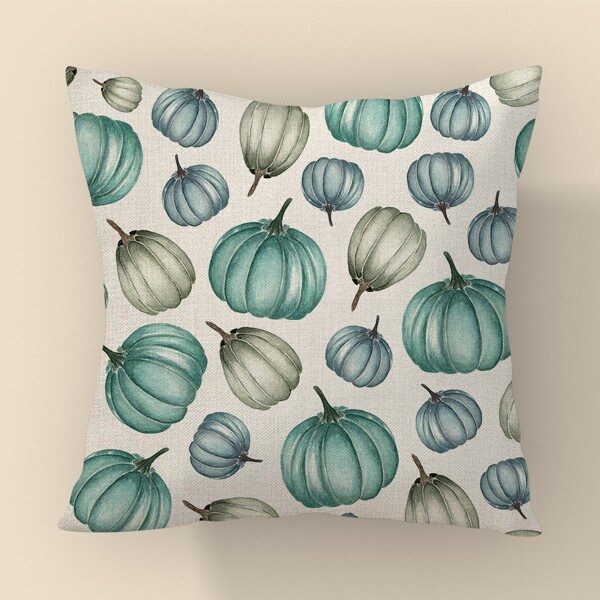 

Pumpkin Print Cushion Cover Without Filler, Multicolor