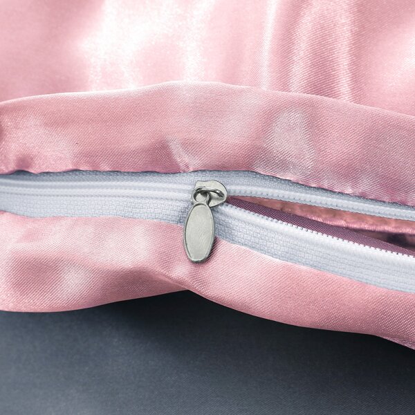 

Solid Satin Duvet Cover Set Without Filler, Baby pink