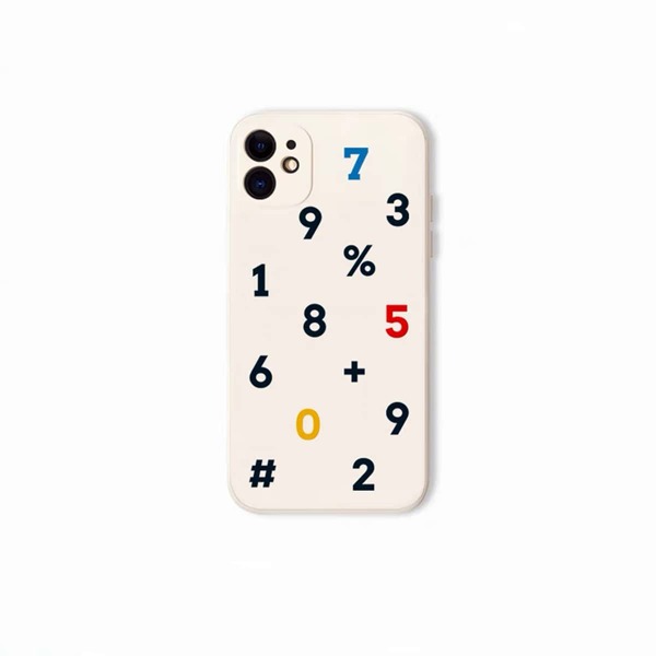 

Number Pattern Phone Case, White