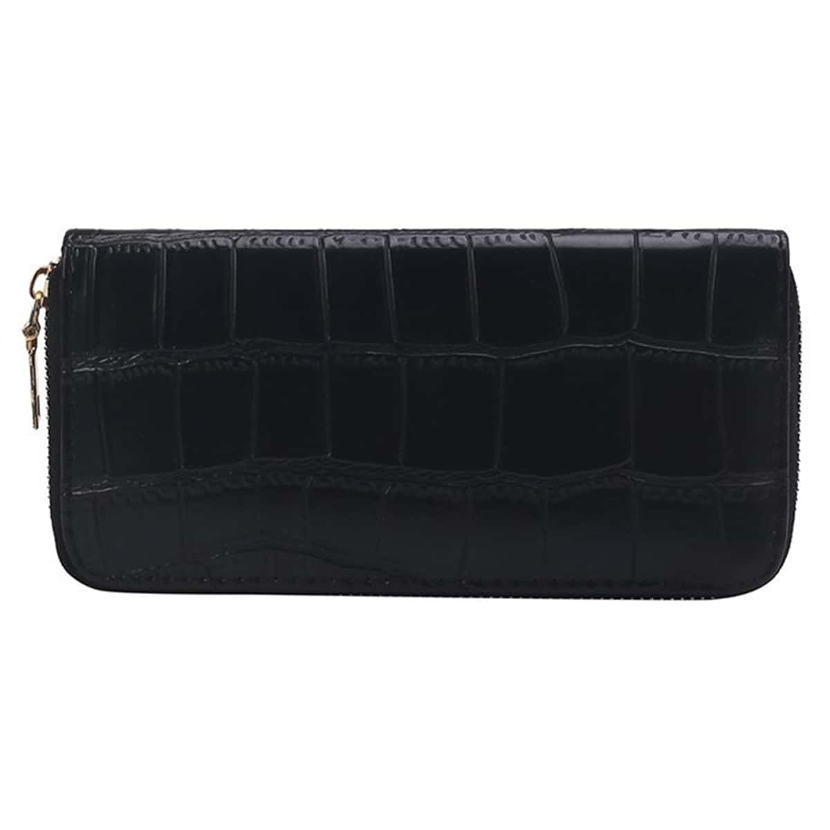 

Croc Embossed Purse, Black