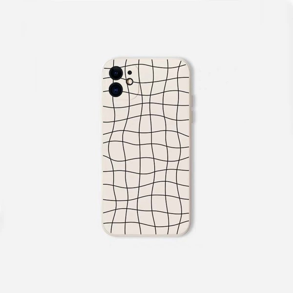 

Twisted Plaid Phone Case, White