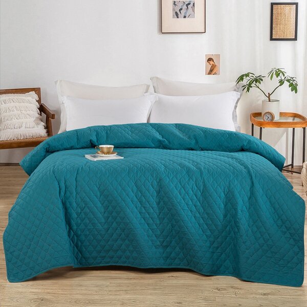 

Embossed Pattern Quilt, Blue