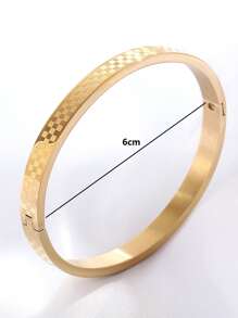 幾何細節手鐲 - 金黃色 - 查看 3