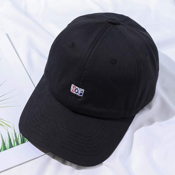 

Letter Embroidered Baseball Cap, Black