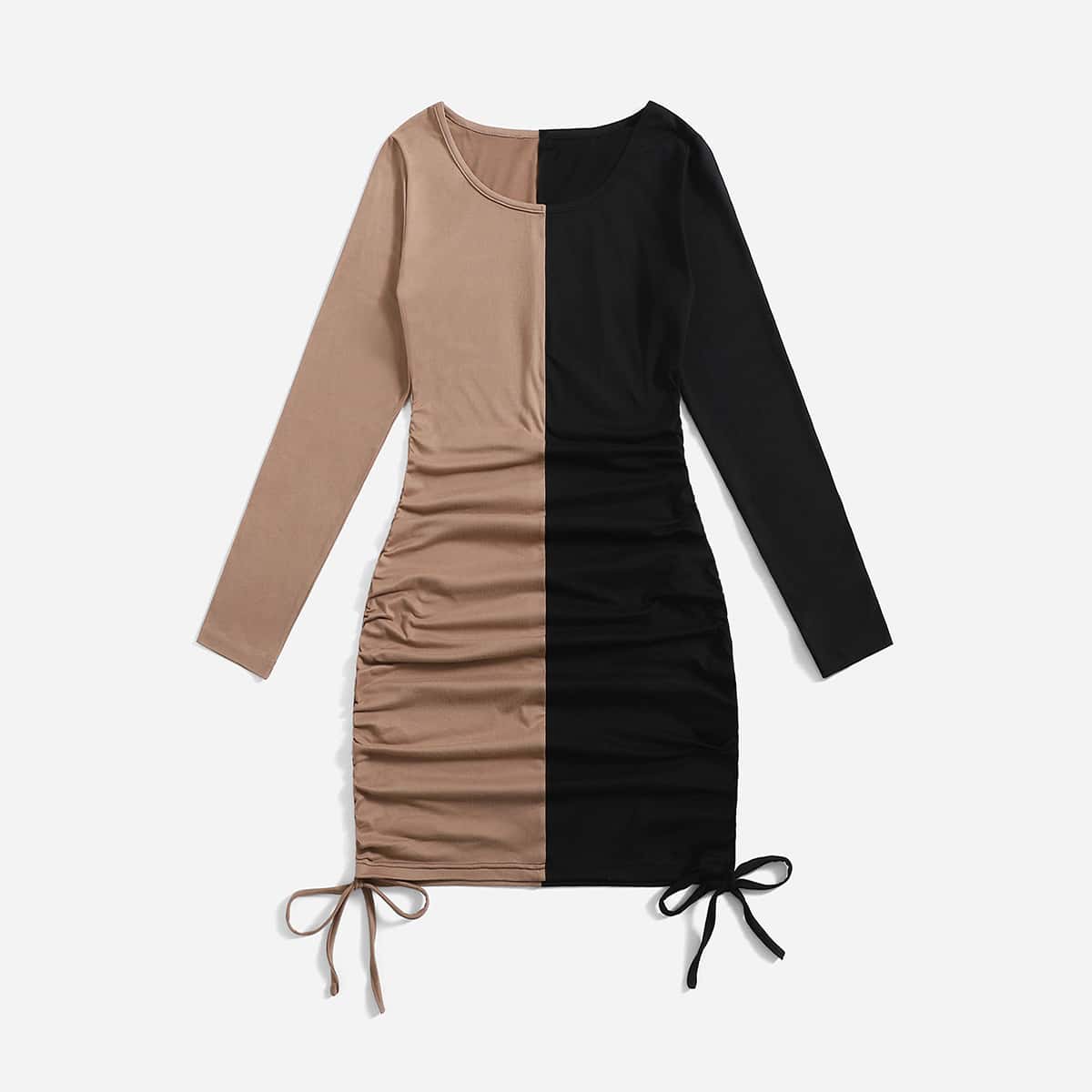 

Colorblock Drawstring Dress, Multicolor