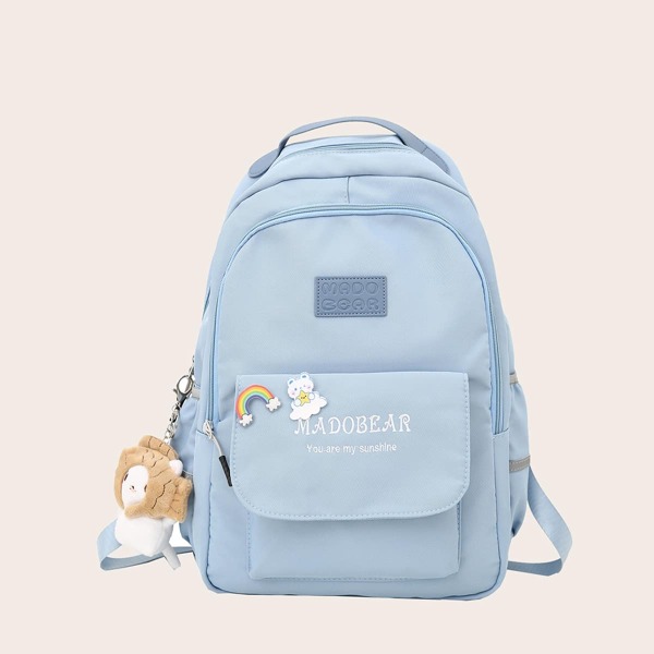 

Girls Letter Graphic Backpack, Blue