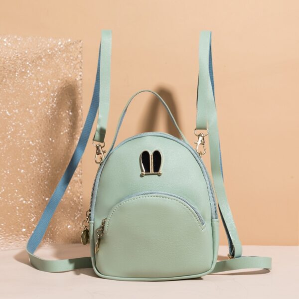 

Metal Decor Curved Top Classic Backpack, Green