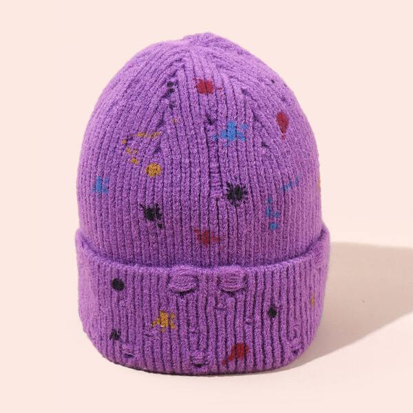 

Minimalist Knitted Hat, Purple