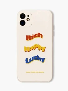 Hộp đựng điện thoại đồ họa chữ cái - trắng - Xem 1