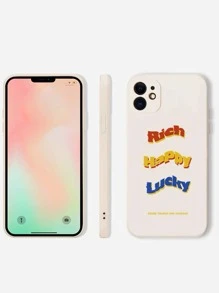 Hộp đựng điện thoại đồ họa chữ cái - trắng - Xem 2