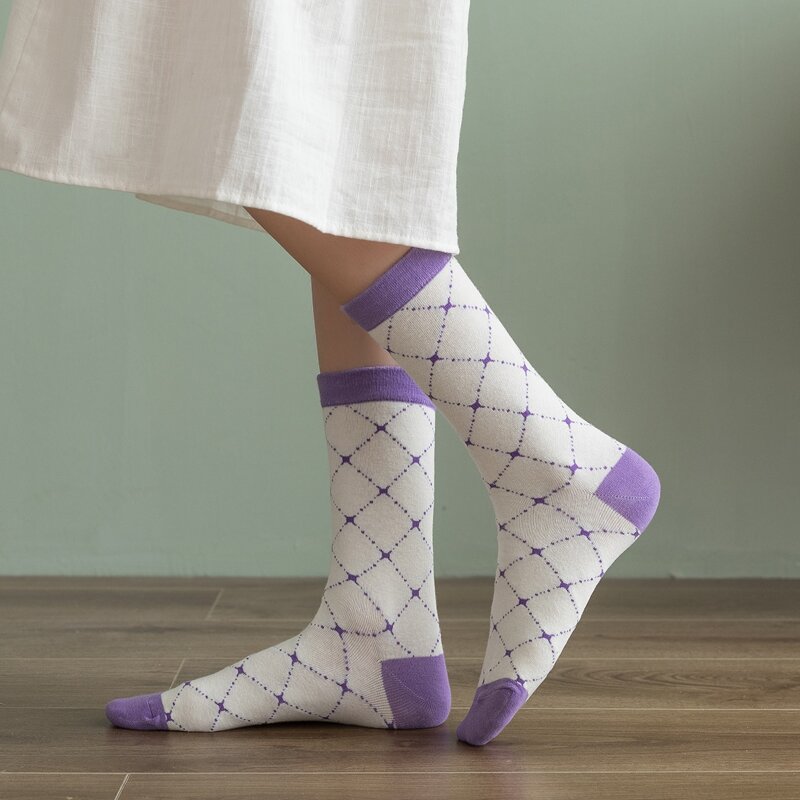 

Plaid Print Crew Socks, Multicolor