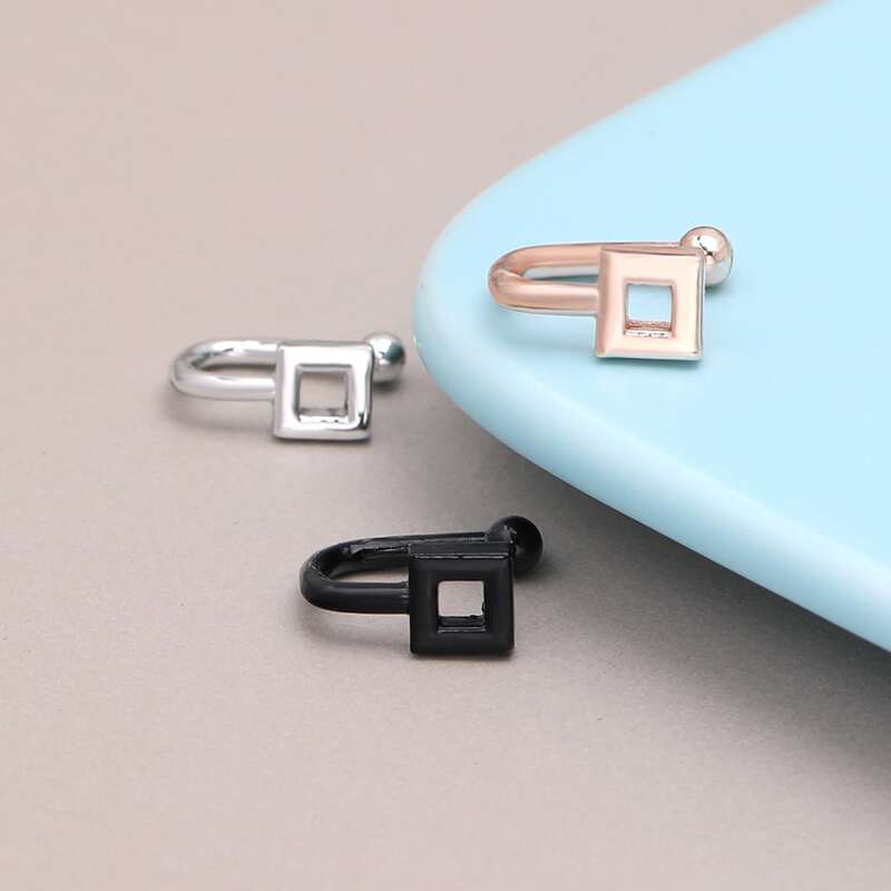 

3pcs Geo Decor Nose Ring, Multicolor