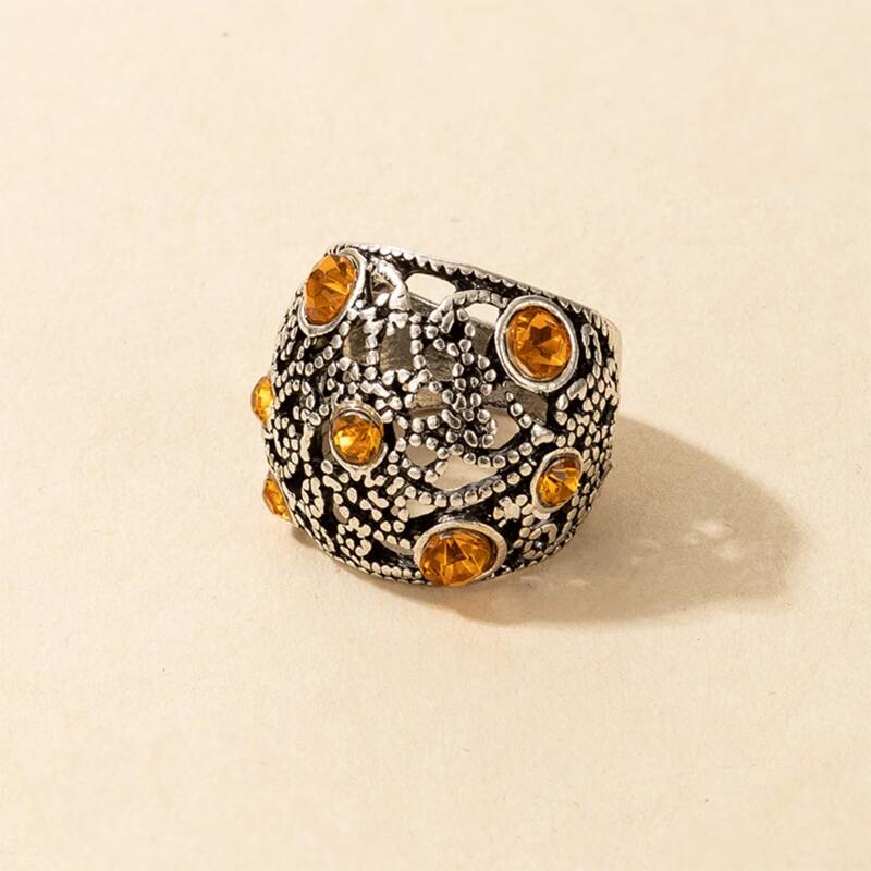 

Rhinestone Decor Ring, Silver