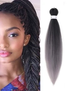 Ombre Long Straight Hairpiece - Grey - View 3