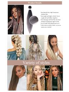Ombre Long Straight Hairpiece - Grey - View 4