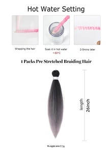 Ombre Long Straight Hairpiece - Grey - View 5