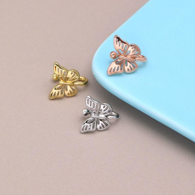 

3pcs Butterfly Nose Cuff, Multicolor