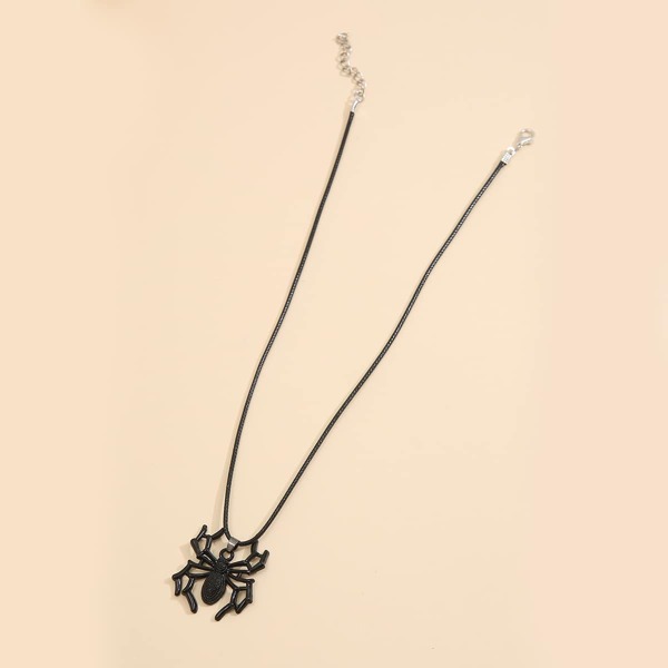 

Spider Charm Necklace, Black