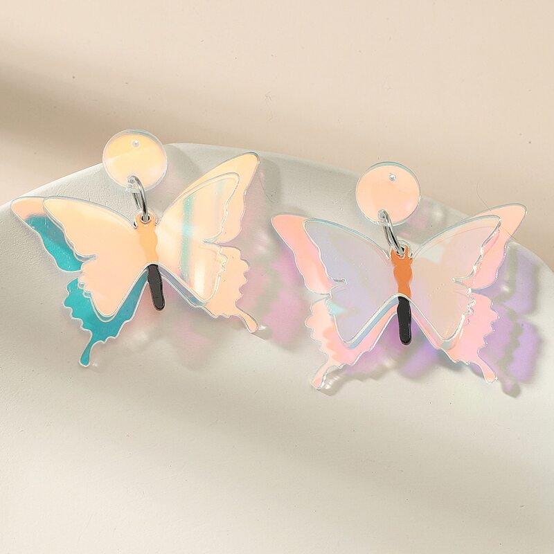 

Butterfly Drop Earrings, Multicolor