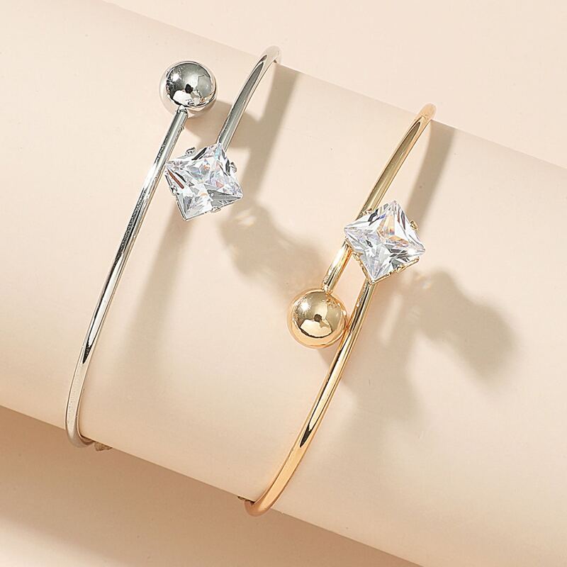 

2pcs Crystal Decor Bracelet, Multicolor