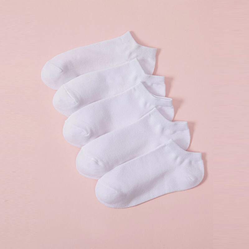 

Guys 5pairs Plain Ankle Socks, White