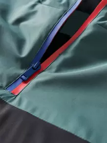 Manfinity Homme Men Colour Block Letter Embroidery Half Zipper Hooded Jacket - Multicolor - View 8