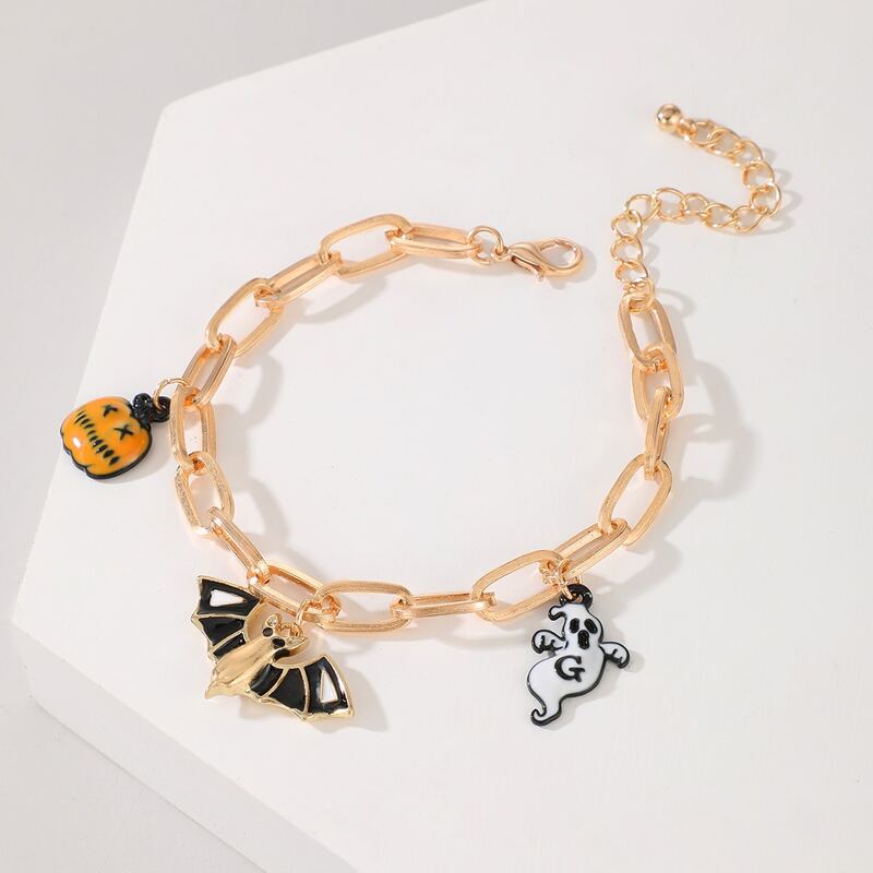 

Bat Charm Chain Bracelet, Multicolor
