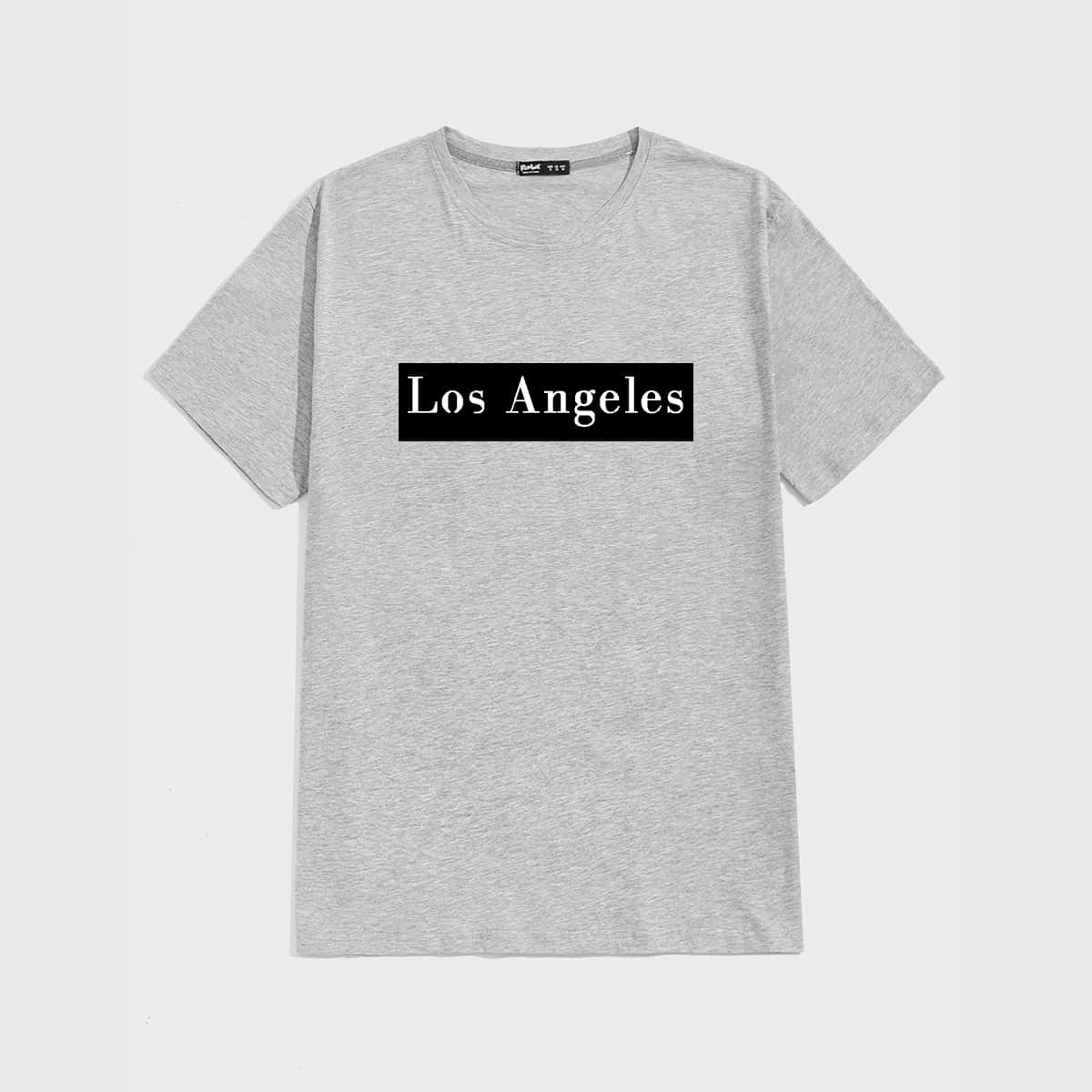 

Guys Letter Graphic Tee, Light grey