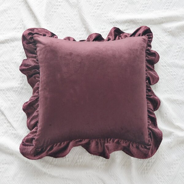 

Ruffle Cushion Cover Without Filler, Burgundy
