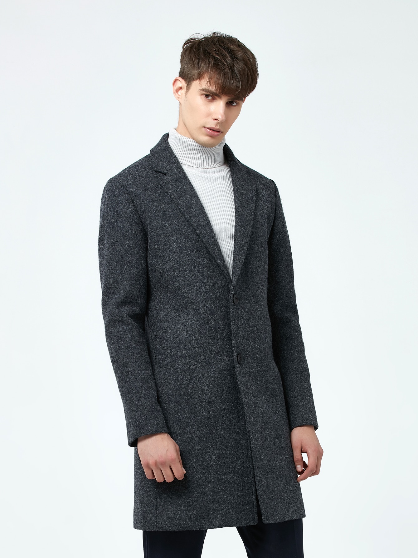 mens textured overcoat