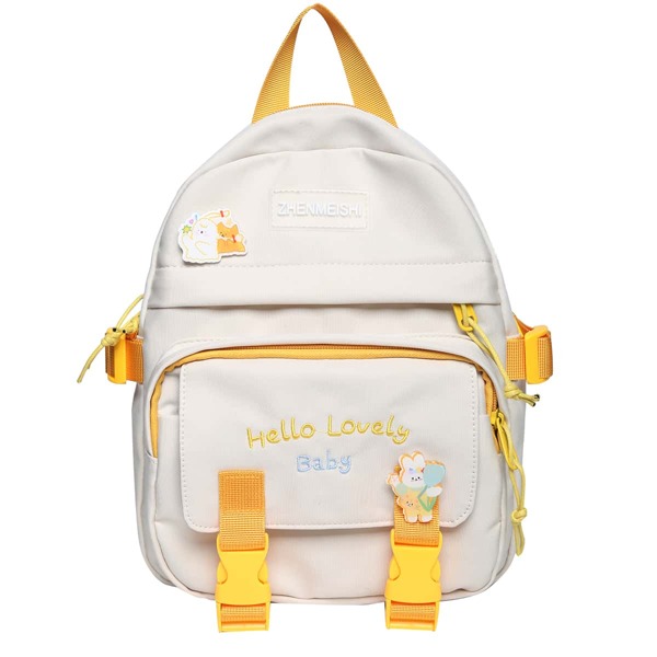 

Doll Decor Letter Graphic Backpack, Beige
