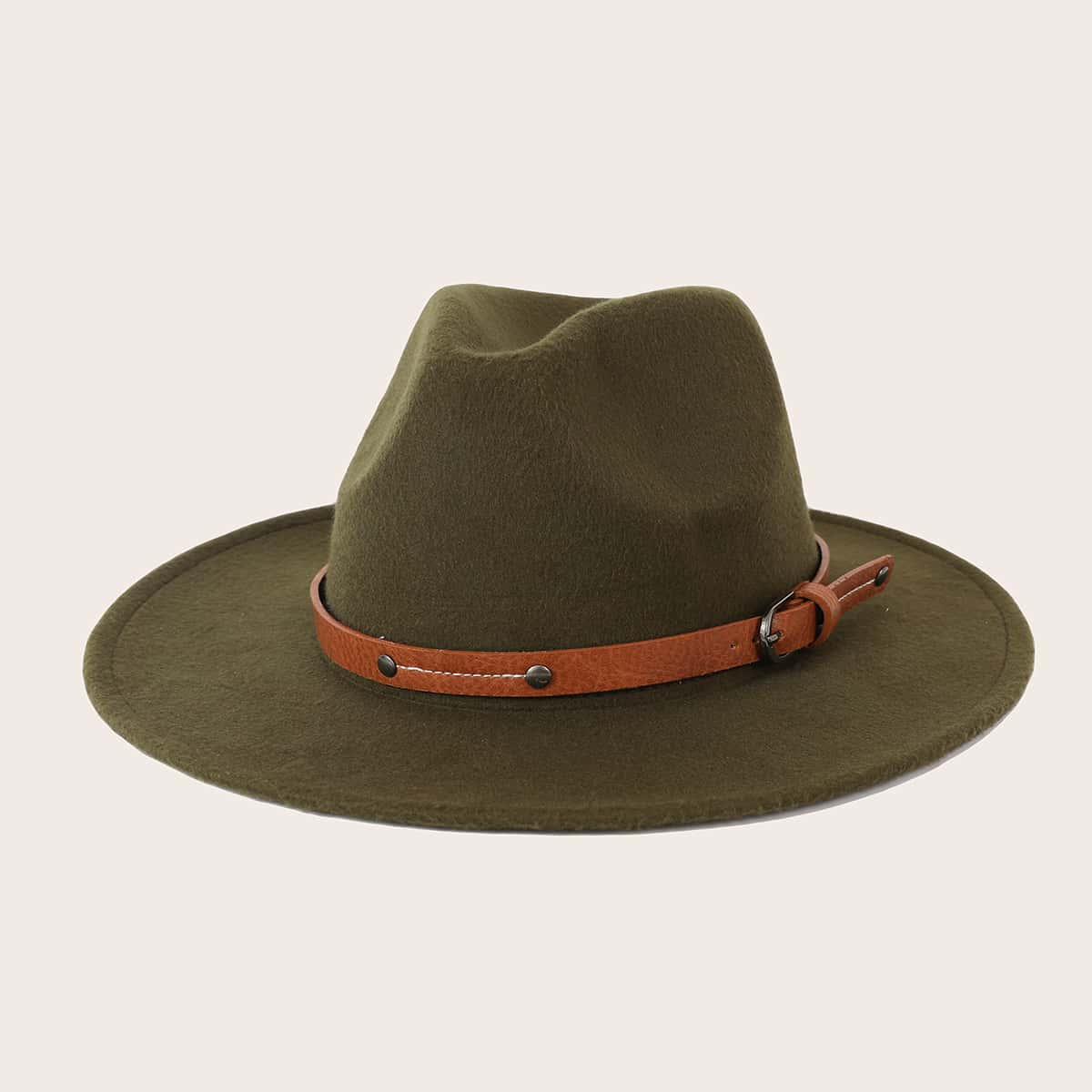 

Belt Decor Floppy Hat, Army green