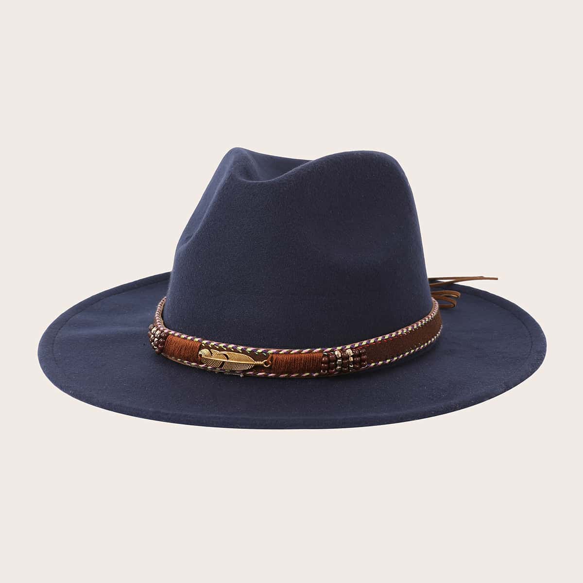 

Strap Decor Floppy Hat, Navy blue