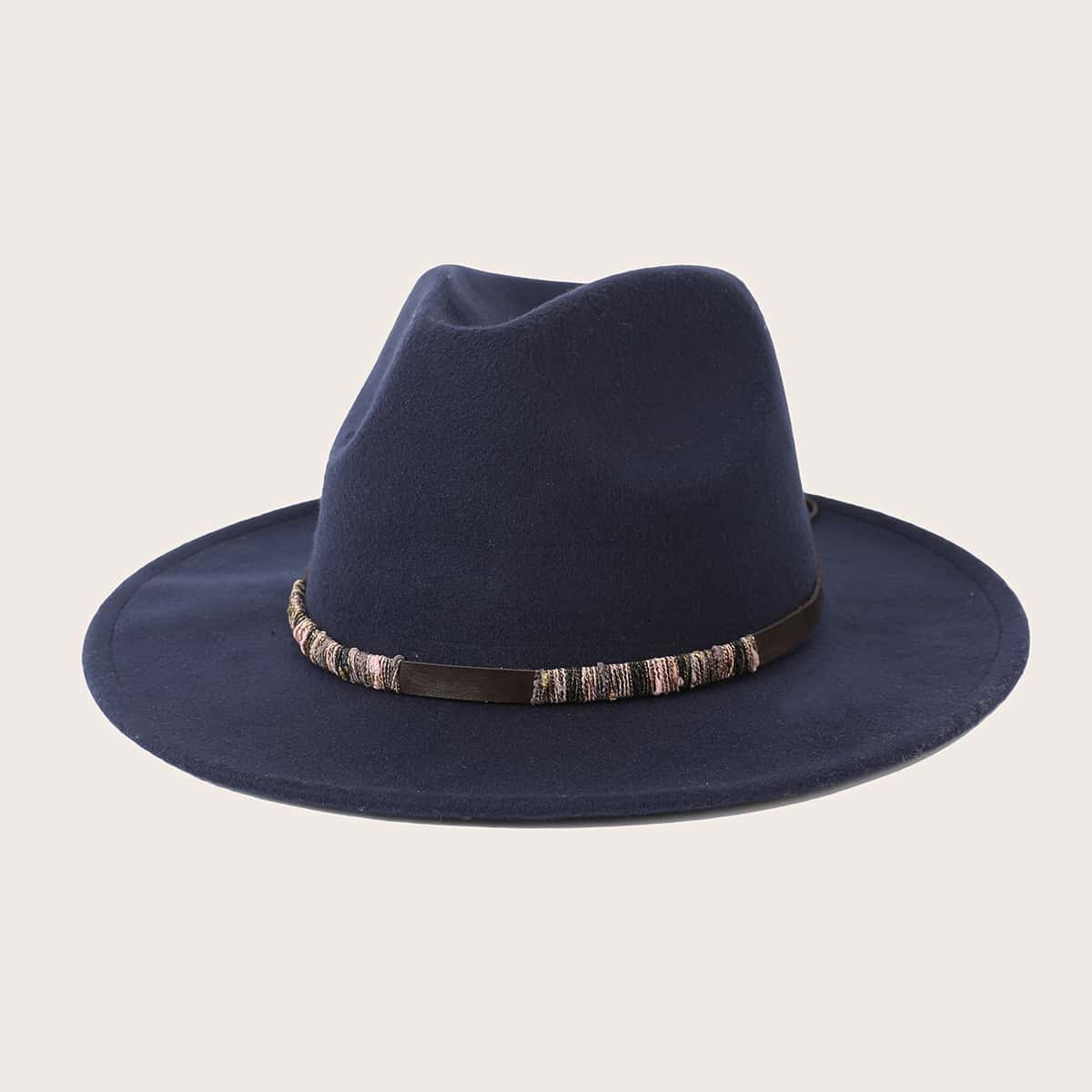 

Strap Decor Floppy Hat, Navy blue