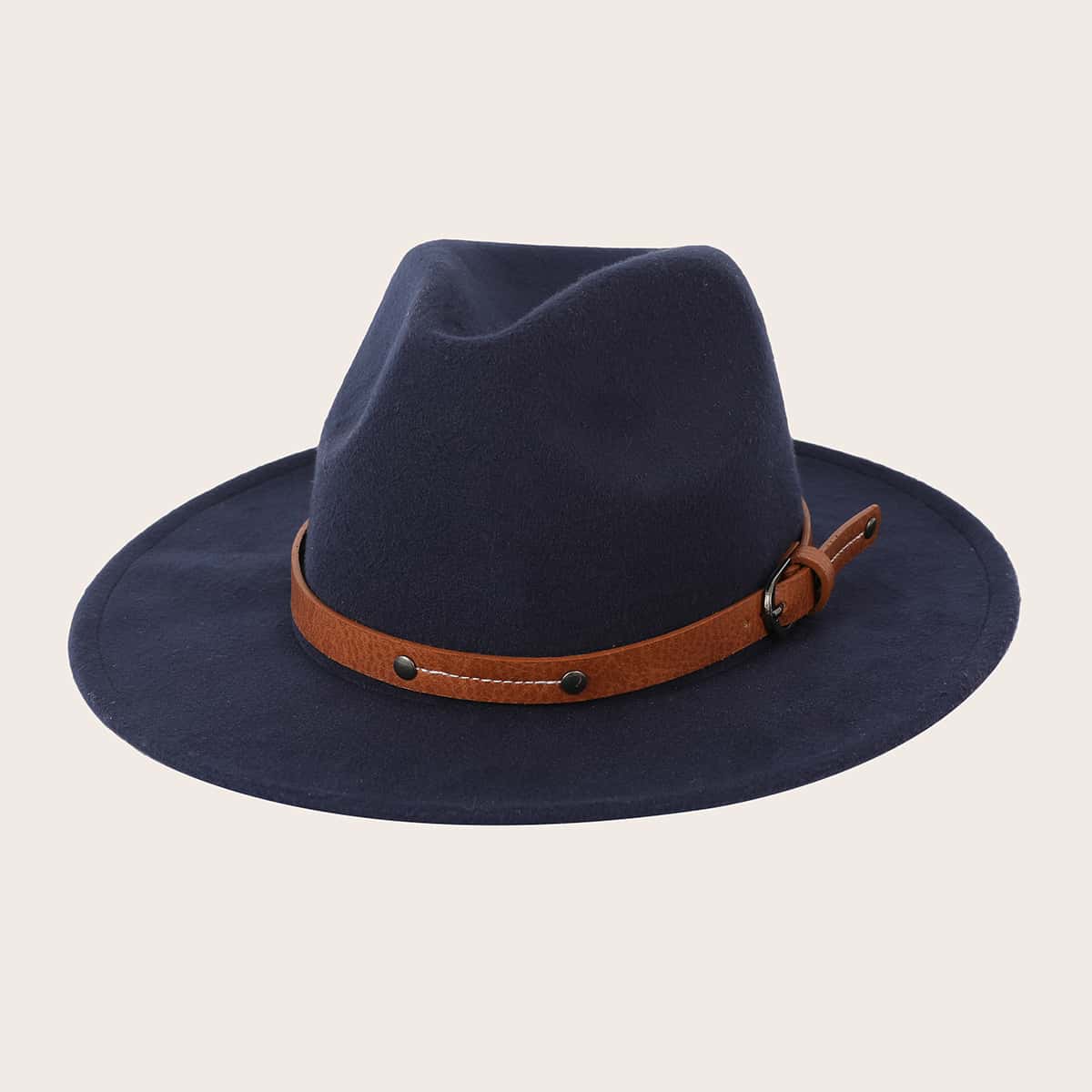 

Belt Decor Floppy Hat, Navy blue